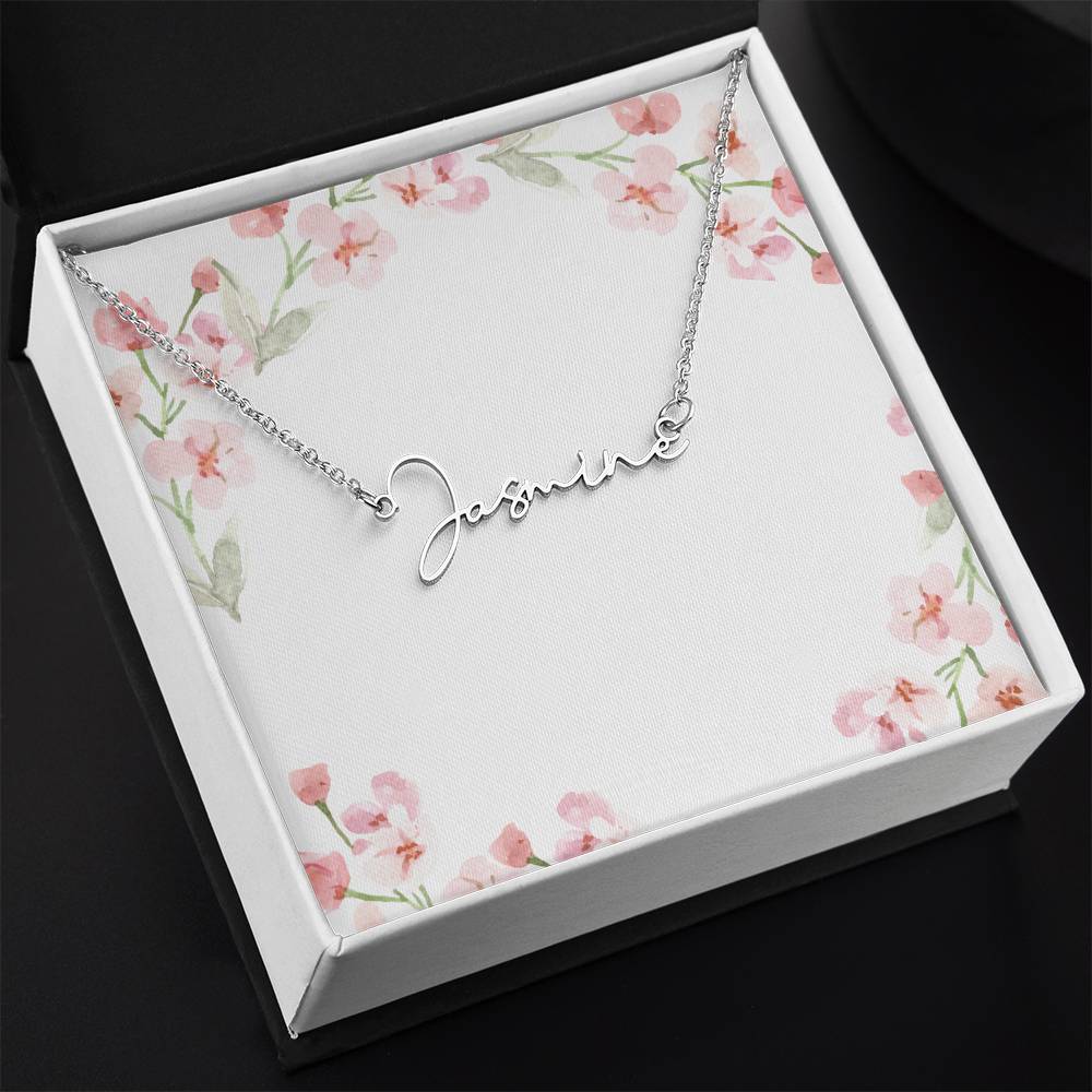 Signature Name Necklace – Personalized Jewelry Without Card Text