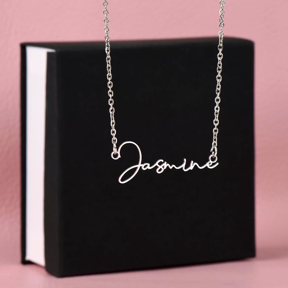 Signature Name Necklace – Personalized Jewelry Without Card Text