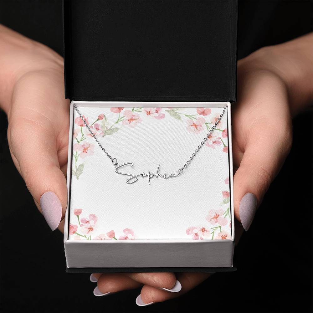 Signature Name Necklace – Personalized Jewelry Without Card Text