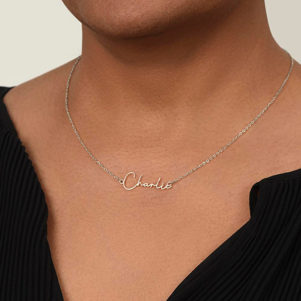 Signature Name Necklace – Personalized Jewelry Without Card Text