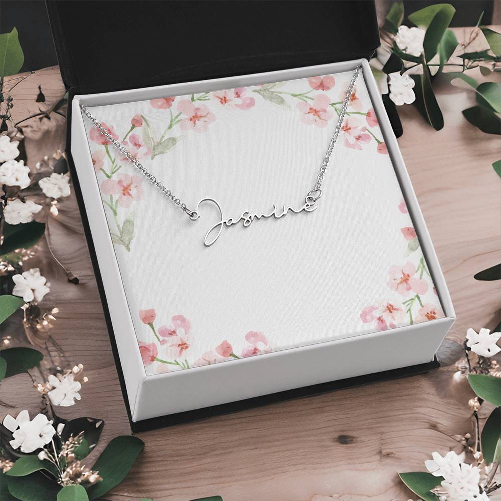 Signature Name Necklace – Personalized Jewelry Without Card Text