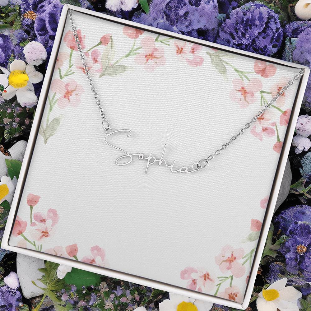 Signature Name Necklace – Personalized Jewelry Without Card Text