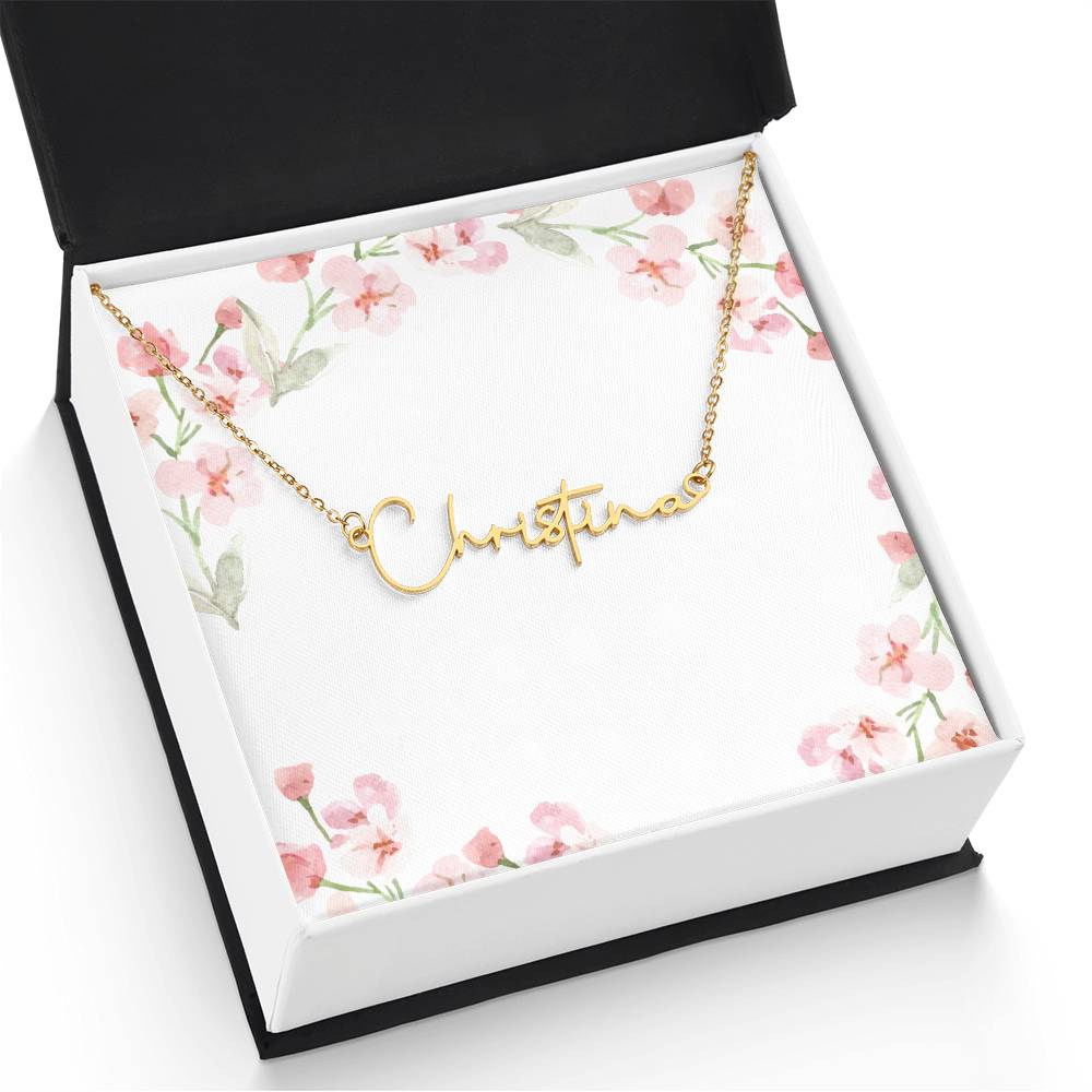 Signature Name Necklace – Personalized Jewelry Without Card Text