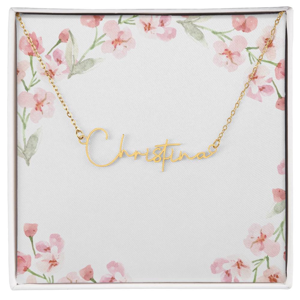 Signature Name Necklace – Personalized Jewelry Without Card Text