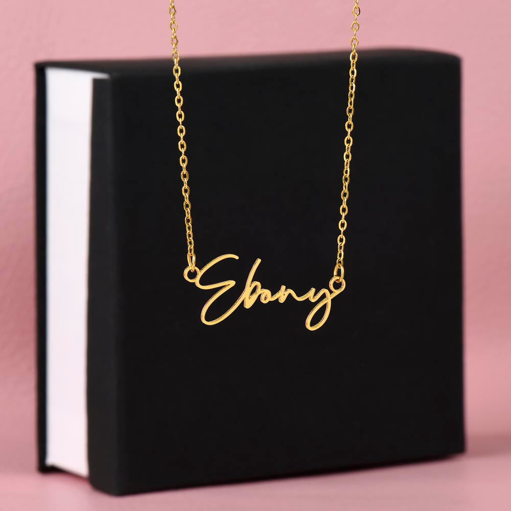 Signature Name Necklace – Personalized Jewelry Without Card Text