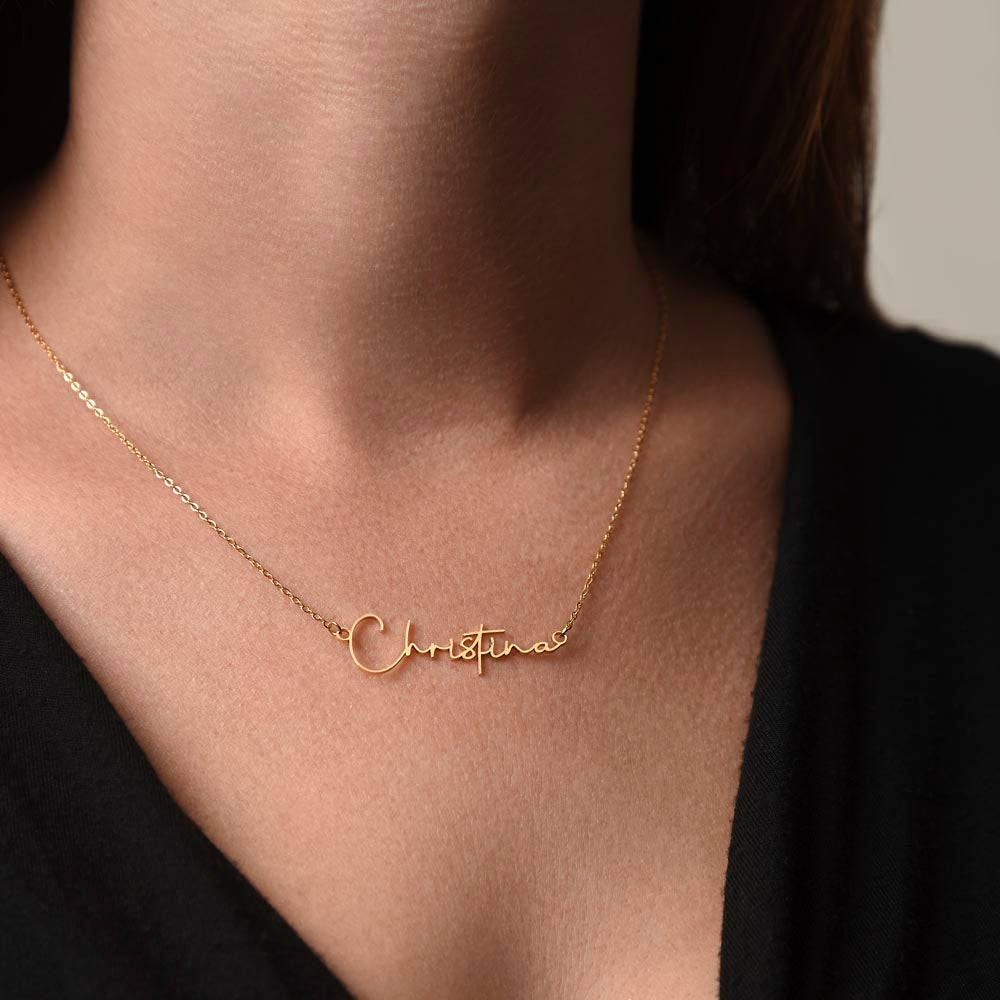 Signature Name Necklace – Personalized Jewelry Without Card Text