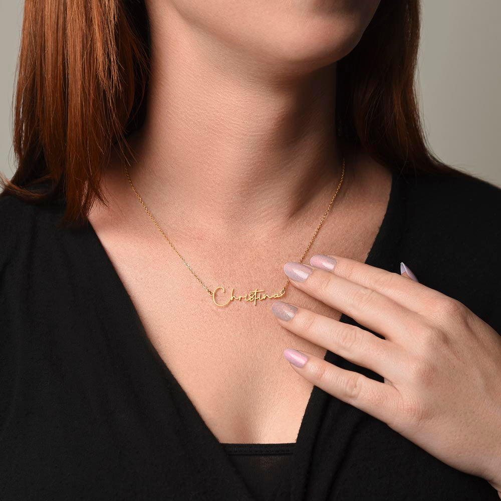 Signature Name Necklace – Personalized Jewelry Without Card Text