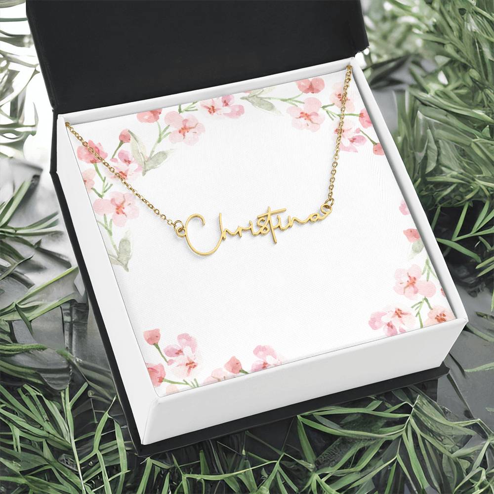 Signature Name Necklace – Personalized Jewelry Without Card Text