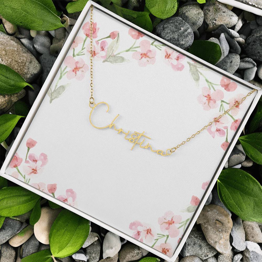 Signature Name Necklace – Personalized Jewelry Without Card Text