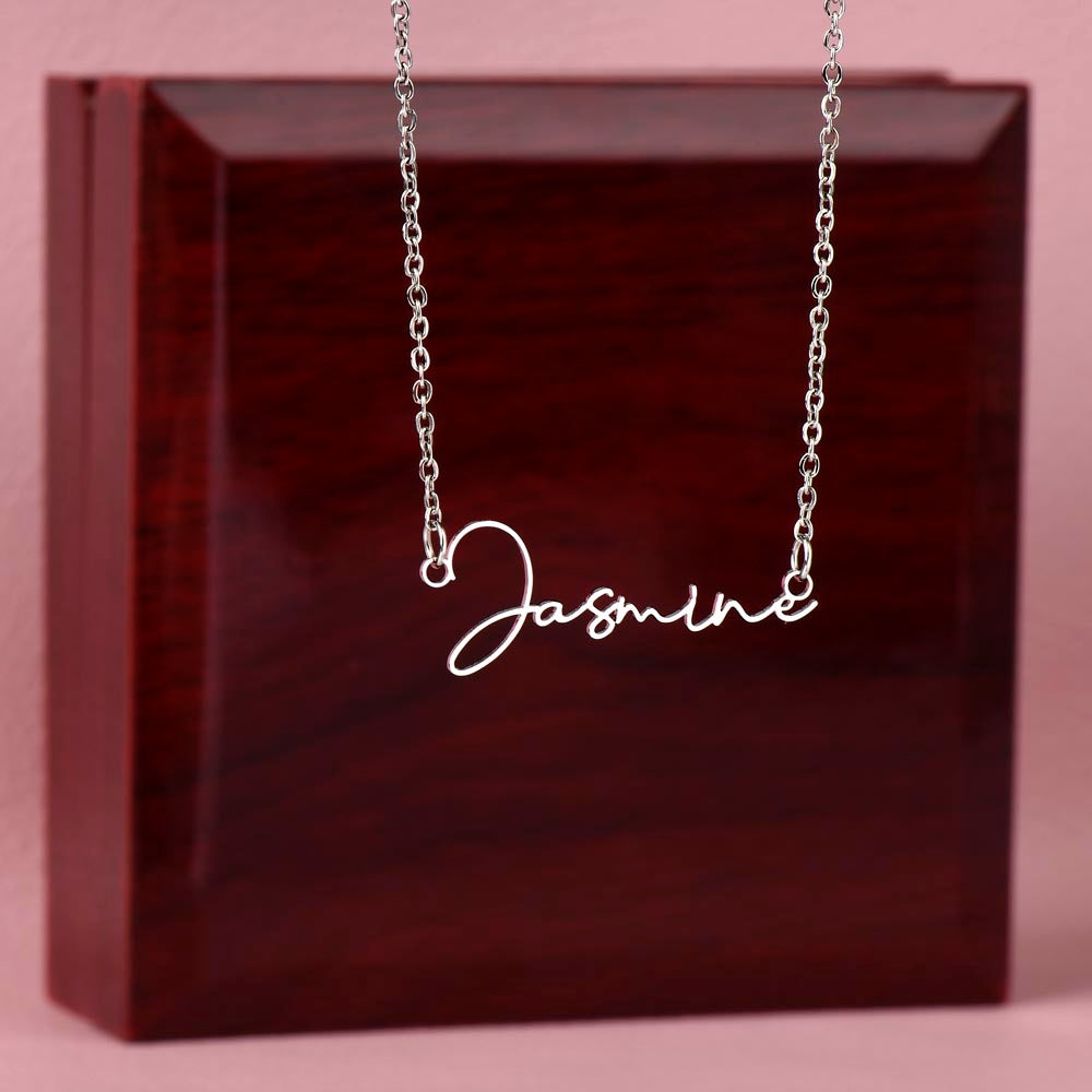 Signature Name Necklace – Personalized Jewelry Without Card Text