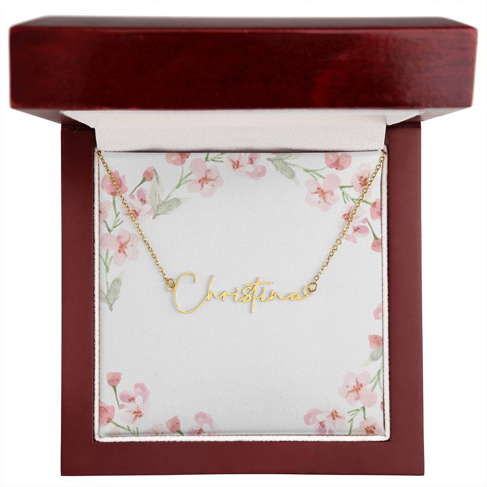 Signature Name Necklace – Personalized Jewelry Without Card Text