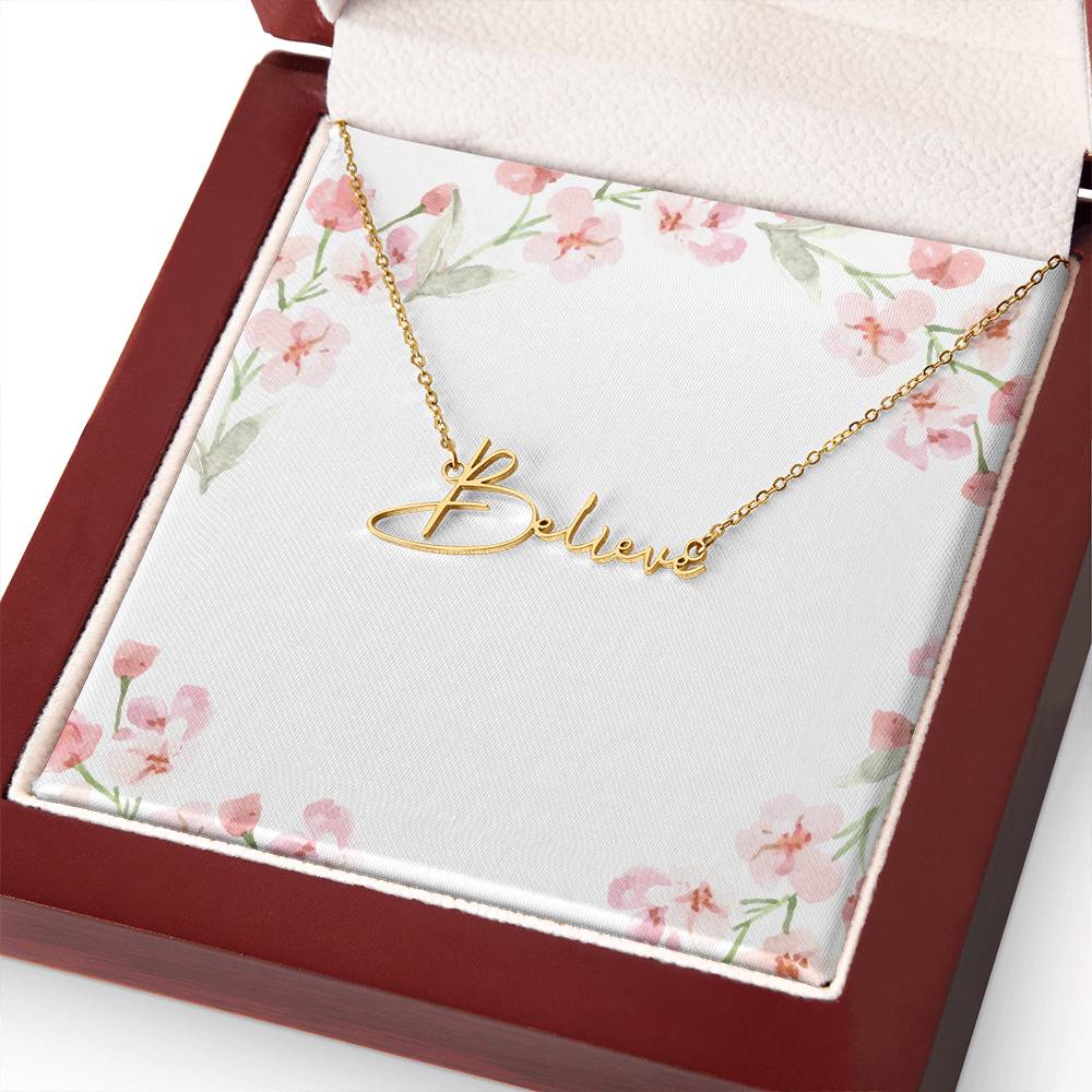 Signature Name Necklace – Personalized Jewelry Without Card Text