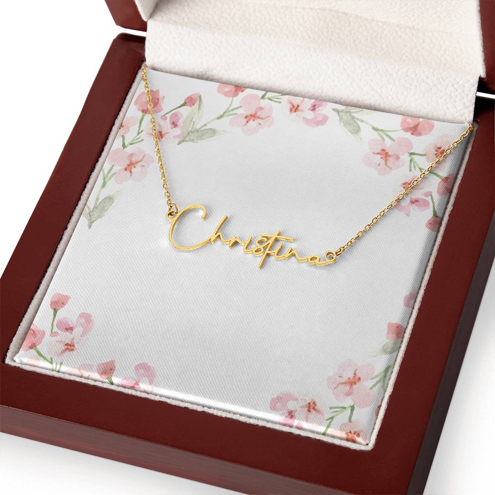 Signature Name Necklace – Personalized Jewelry Without Card Text