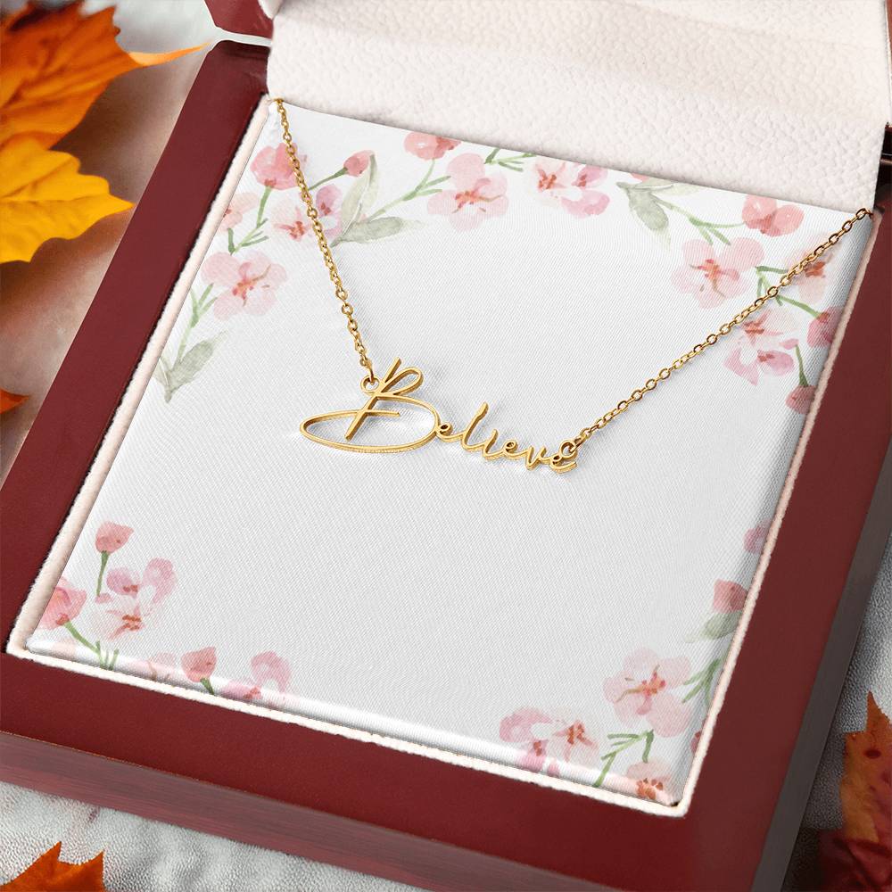 Signature Name Necklace – Personalized Jewelry Without Card Text