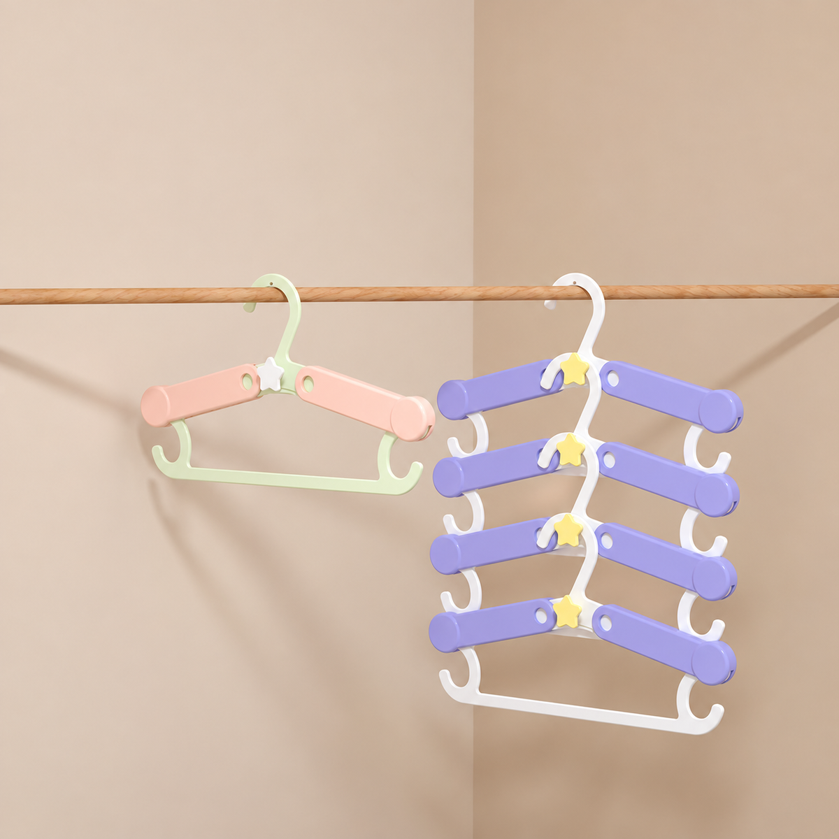Expandable Baby Clothes Hangers with Adjustable Arms, 5-Pack